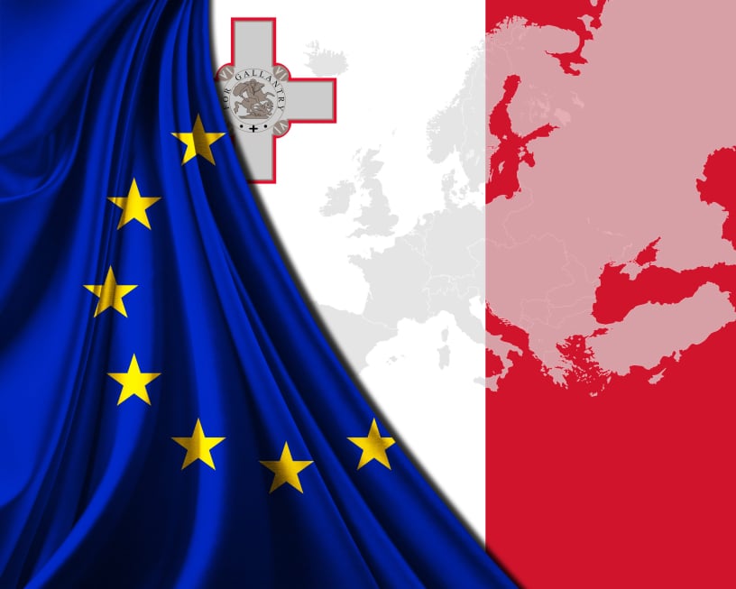 Malta EU flags