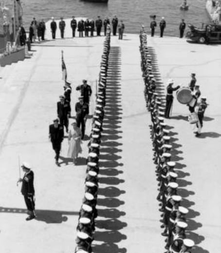 Queen Elizabeth II visiting RAF Hal Far in 1954