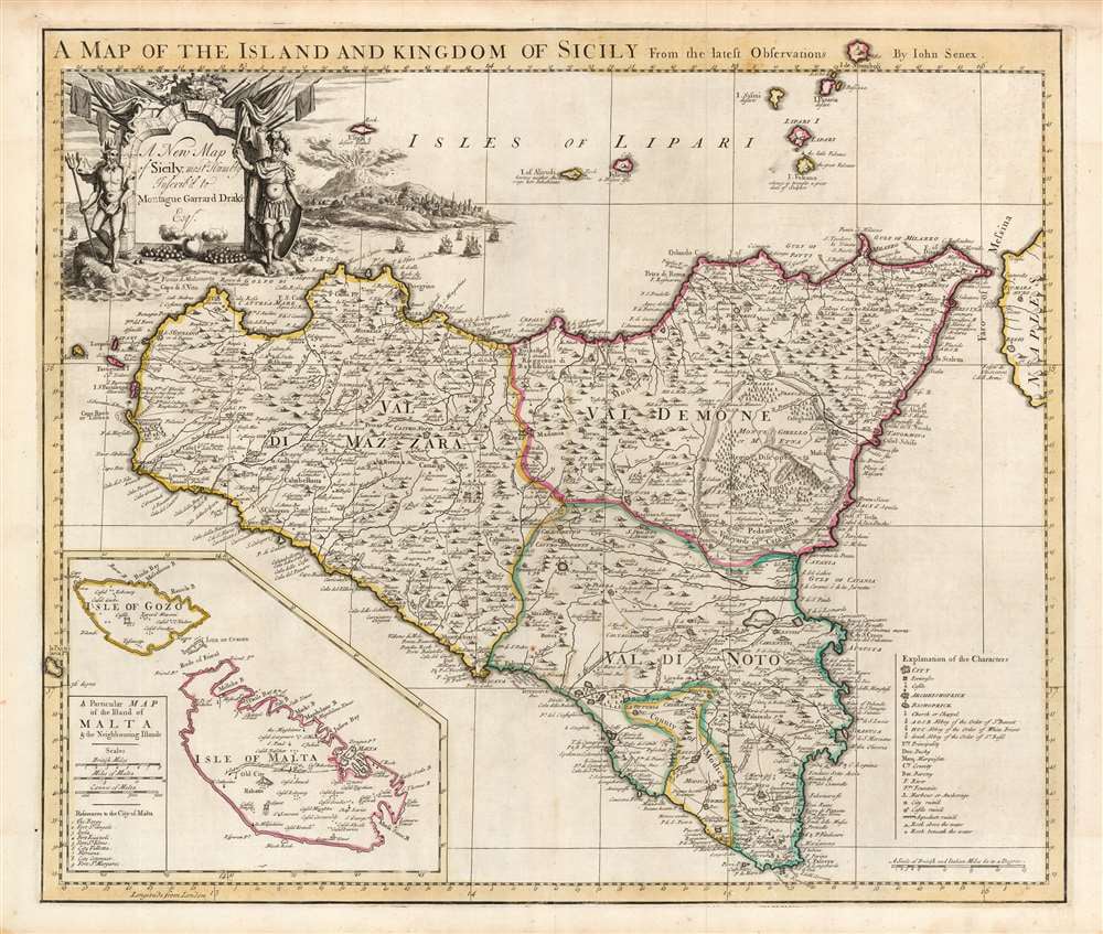 Old map of Sicily