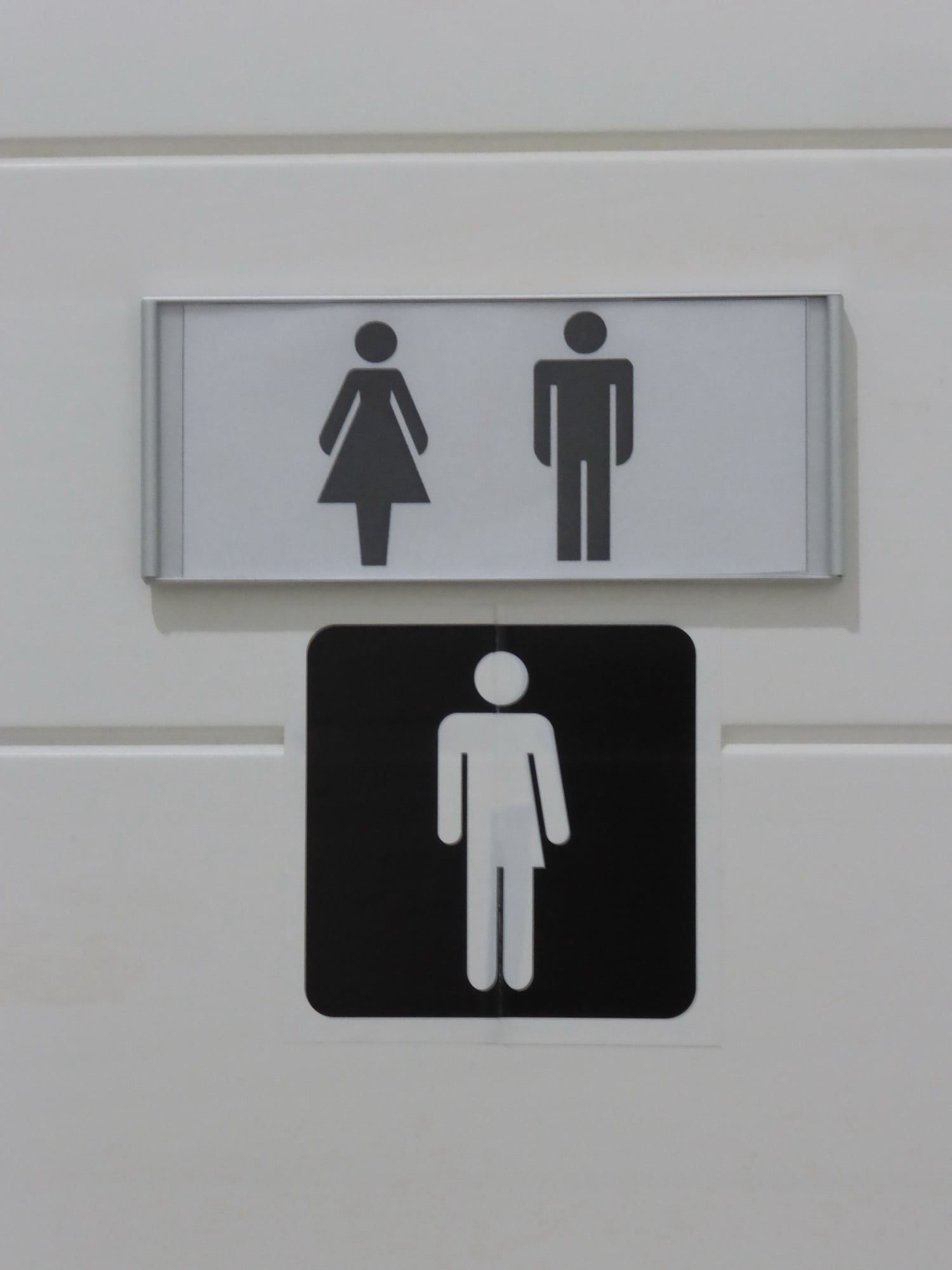 Female, male and nonbinary toilet sign at the Fortifications Interpretation Centre, Valletta