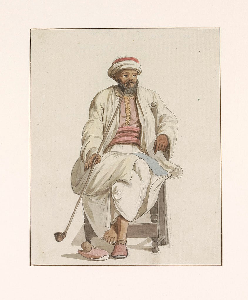 Painting of a Turkish slave kadi in Malta by Abraham-Louis-Rodolphe Ducros, 1778